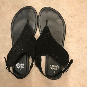 LIKE NEW Black rhinestone sandals